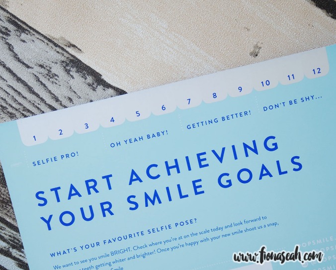 Smile goals card with a white-o-meter at the top LOL