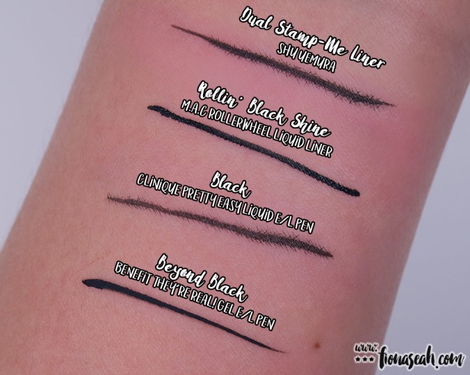 Compare finish and pigmentation with eyeliners of other brands (pardon the redness of my wrist caused by rubbing my lipstick swatches off too vigorously)